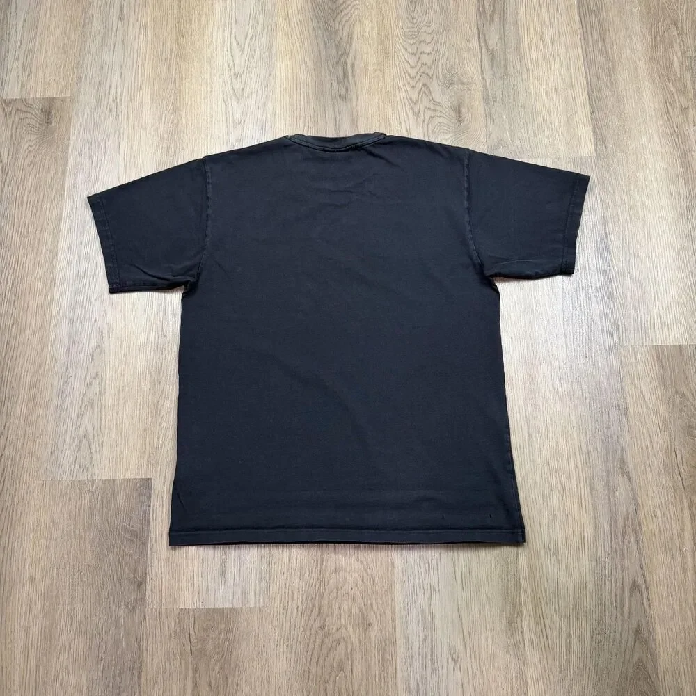 Adidas Shirt Mens Medium Black Ghost Trefoil Graphic Halloween Skateboarding Tee